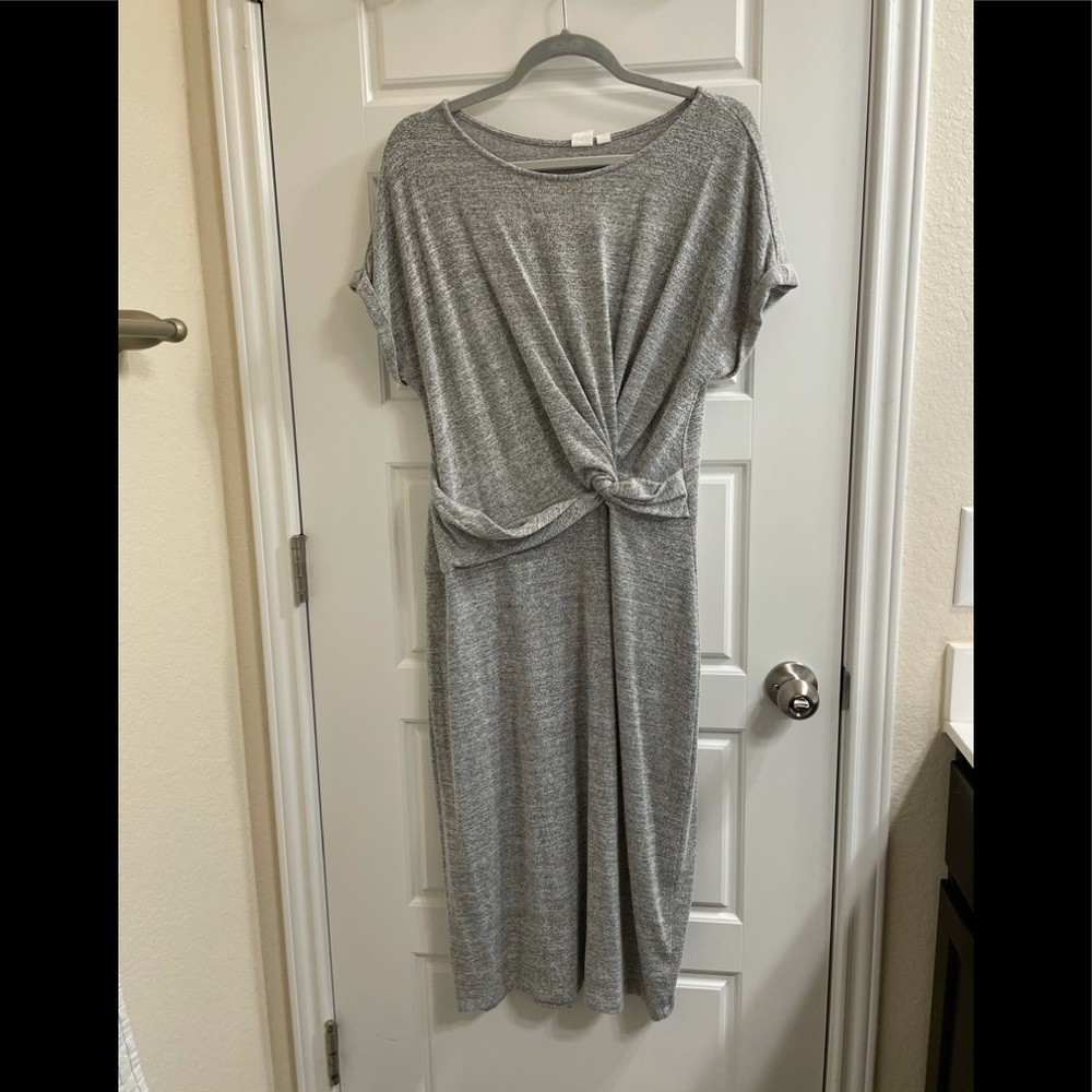 Gap grey twist midi sweater dress - like new